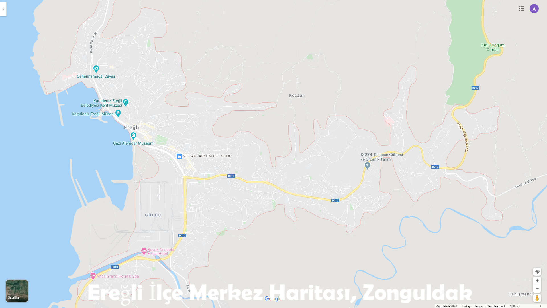 Eregli Town Center Map, Zonguldak